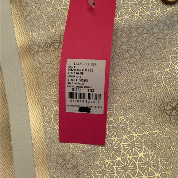 Lilly Pulitzer Gold and Cream Tote - Picture 3 of 7